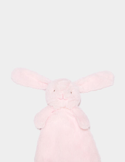 Doudou lapin fausse fourrure rose clair b&eacute;b&eacute;
