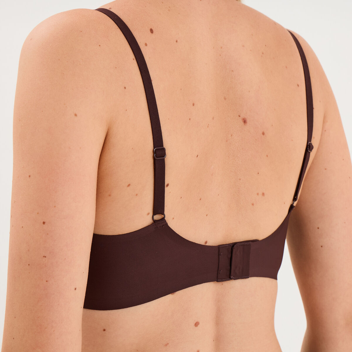 Soutien-gorge brassi&egrave;re bandeau padd&eacute; marron femme