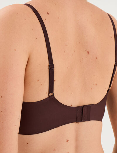 Soutien-gorge brassi&egrave;re bandeau padd&eacute; marron femme