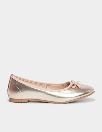 Ballerines effet métallisé jaune or fille