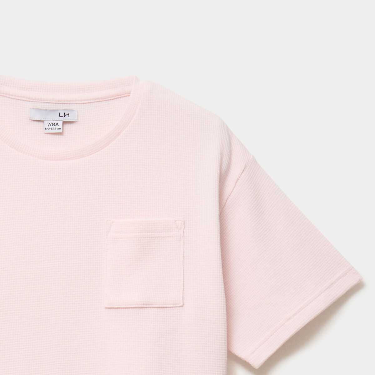 Ensemble pyjama short et t-shirt rose poudr&eacute;e fille