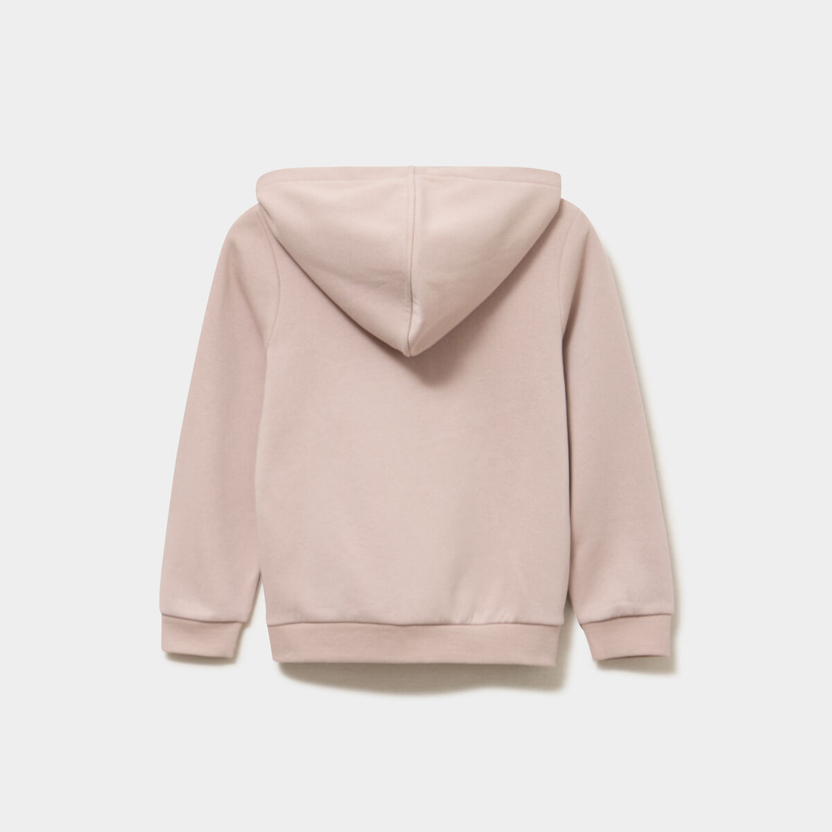 Sweat zipp&eacute; &agrave; capuche droit molleton taupe fille