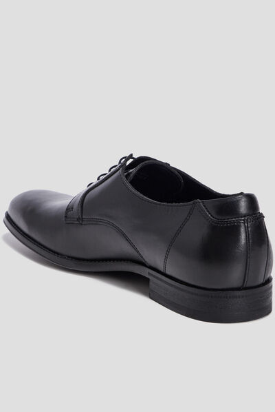 Derbies à lacets en cuir noir homme