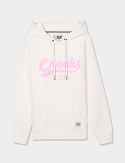 Sweat à capuche hoodie Creeks ecru femme