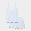 Ensemble pyjama short et d&eacute;bardeur blanc femme