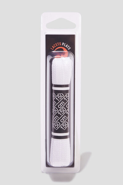 Lacets plats 150 cm Tawata blanc mixte