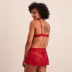 Combinette avec laçage en dentelle rouge femme