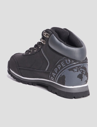 Bottines zip lacets Trappeur Babino noir garçon