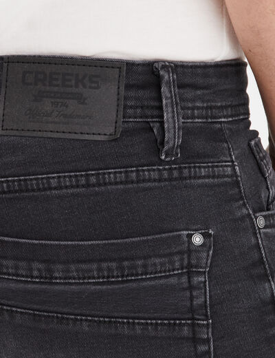 Bermuda regular en jean denim noir homme
