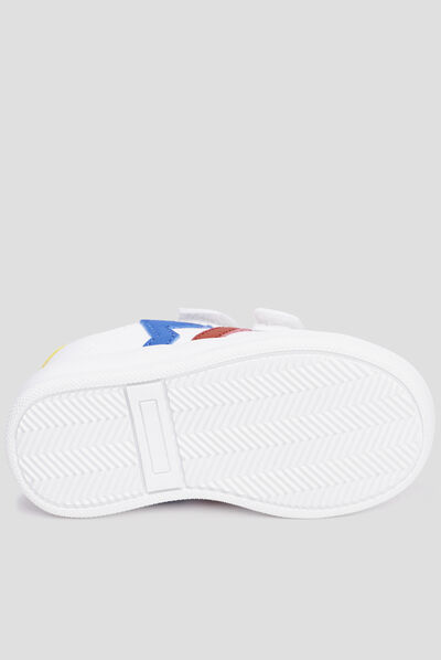 Tennis basses à scratchs Creeks Iconic blanc bébé fille