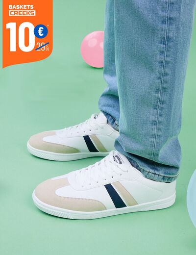 Tennis basses à lacets blanc garçon