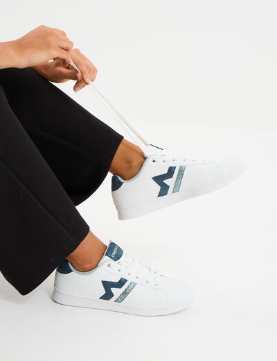 Tennis à lacets détails pailletés Creeks bleu marine femme