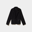 Blazer poches zipp&eacute;es manches longues noir femme