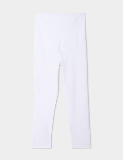 Legging 7/8ème grossesse blanc femme maternité