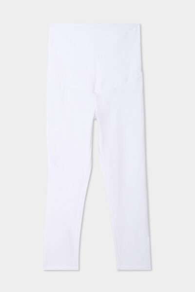 Legging 7/8&egrave;me grossesse blanc femme maternit&eacute;
