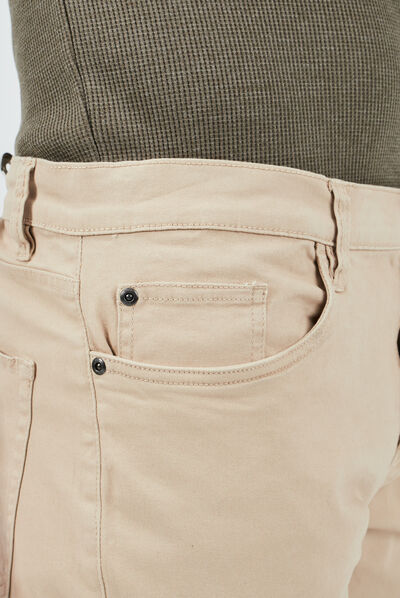 Pantalon droit en coton sable homme