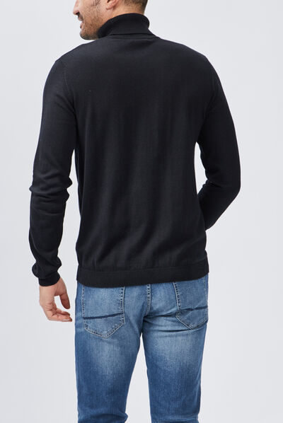 Pull avec col roulé noir homme