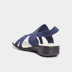 Sandales talons compens&eacute;s bleu marine femme