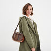 Sac besace arrondi marron femme