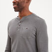T-shirt col tunisien 1 poche Trappeur gris foncé homme