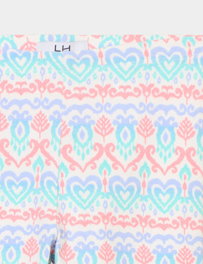 Legging 3/4 élastiqué coton ecru fille