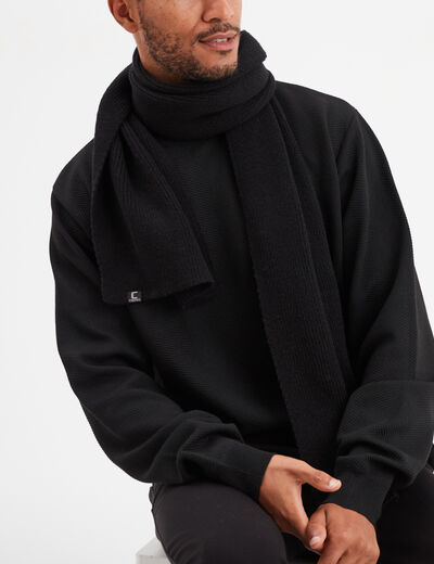 &Eacute;charpe tricot&eacute;e noir homme