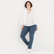 T-shirt satin col en V manches courtes blanc femme grande taille