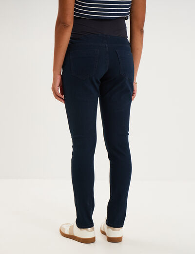 Jegging grossesse confort avec bandeau denim blue black femme maternit&eacute;
