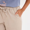 Pantalon droit battle taille élastiquée sable femme