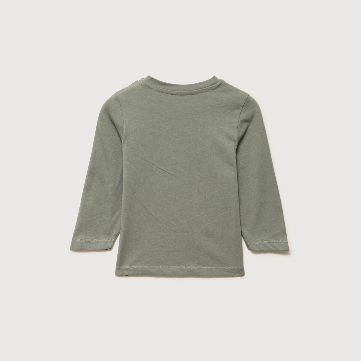 T-shirt &eacute;paule boutonn&eacute;e coton vert kaki b&eacute;b&eacute; gar&ccedil;on