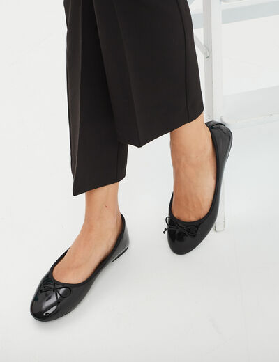 Ballerines vernies avec noeud noir femme