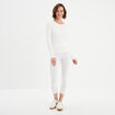 Legging 7/8ème taille élastiquée blanc femme