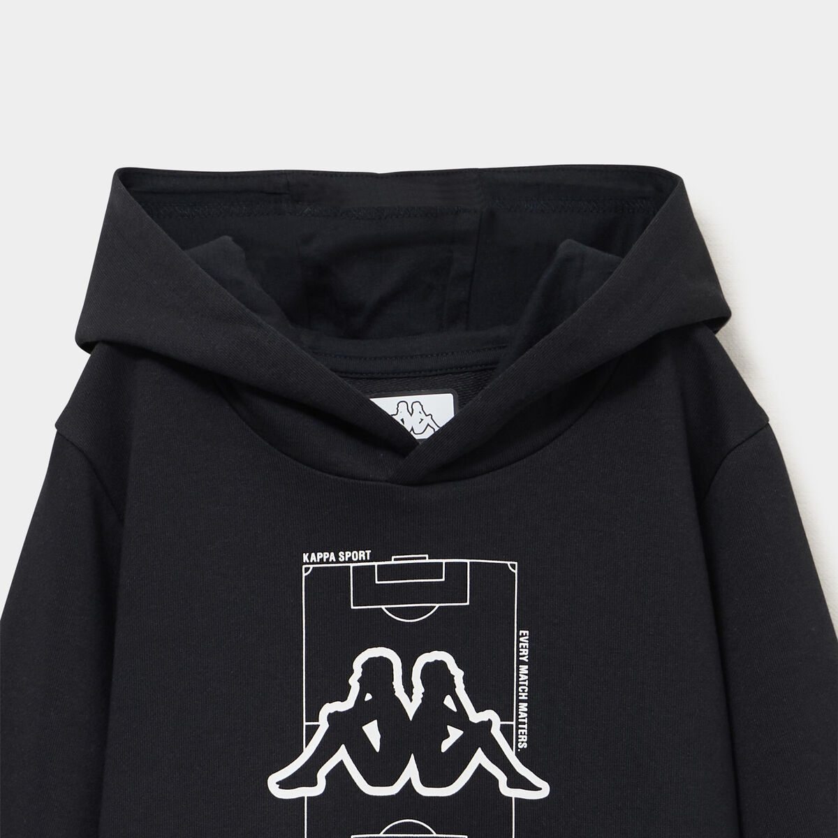 Sweat hoodie avec poches zipp&eacute;es Kappa noir gar&ccedil;on