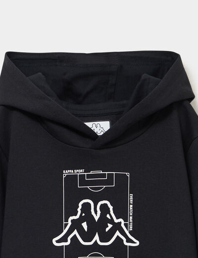 Sweat hoodie avec poches zipp&eacute;es Kappa noir gar&ccedil;on