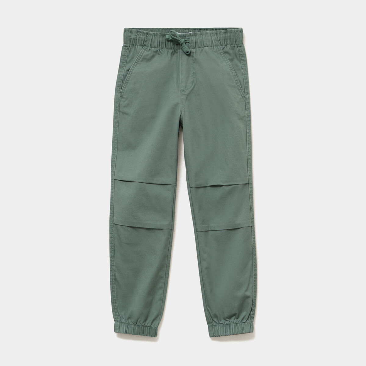 Pantalon battle taille &eacute;lastiqu&eacute;e coton vert gar&ccedil;on
