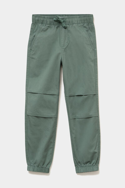 Pantalon battle taille &eacute;lastiqu&eacute;e coton vert gar&ccedil;on