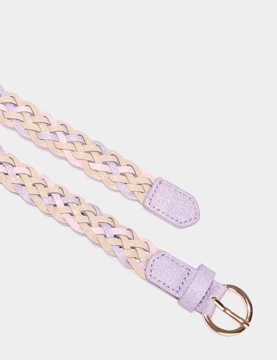 Ceinture tressée à paillettes multicolore fille