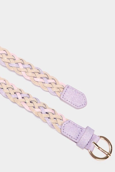 Ceinture tress&eacute;e &agrave; paillettes multicolore fille