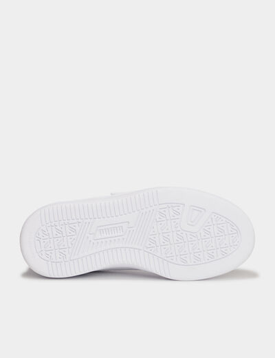 Tennis basses à scratchs Puma Caven blanc garçon