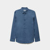 Chemise stretch manches longues bleu gris homme