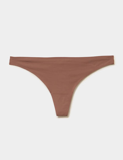 String microfibre sans coutures marron femme