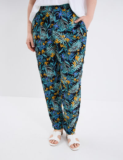 Pantalon skinny fluide taille standard noir femme grande taille