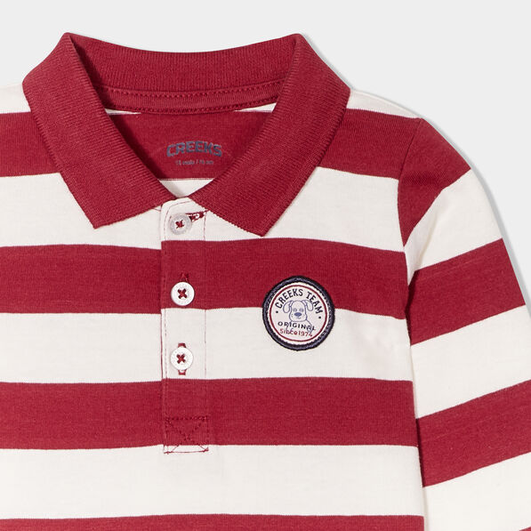 polo manches longues coton creeks rouge fonce bebeg Polo manches longues coton Creeks rouge foncé bébé garçon