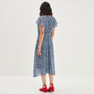 Robe midi droite bleu canard femme