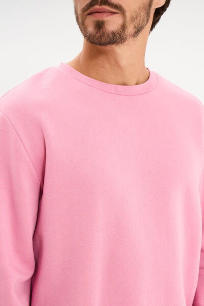 Sweat molleton col rond rose homme