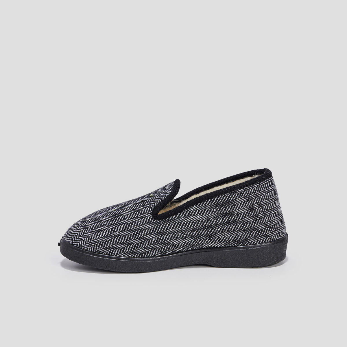 Pantoufles fourrées noir homme