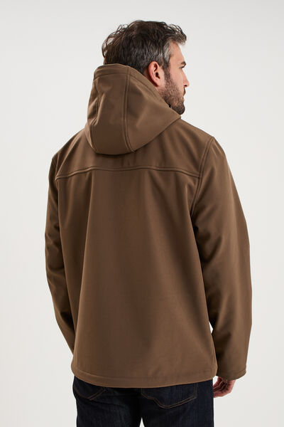 Blouson d&eacute;perlant fourr&eacute; &agrave; capuche vert kaki homme