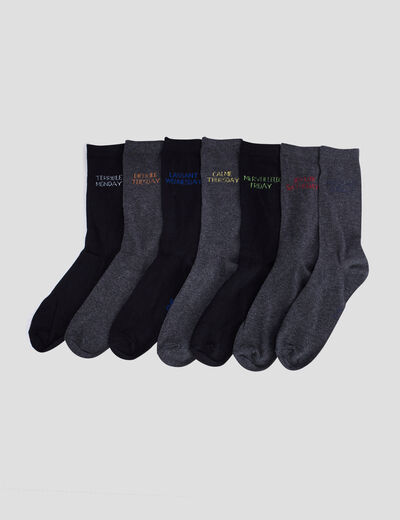 Lot 7 paires chaussettes gris homme