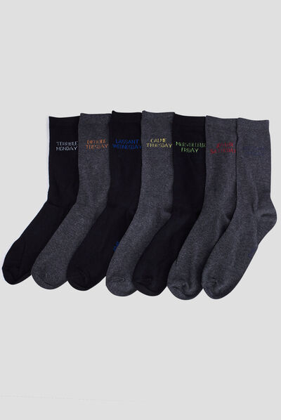 Lot 7 paires chaussettes gris homme