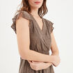 Robe longueur genou dentelle &eacute;vas&eacute;e marron fonc&eacute; femme